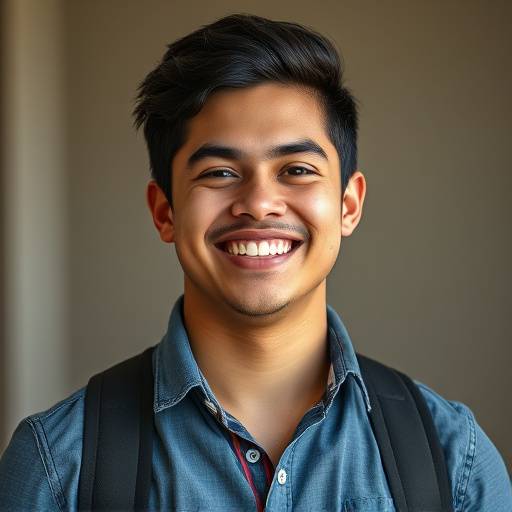 Retrato de un estudiante sonriente, Juan Pérez.