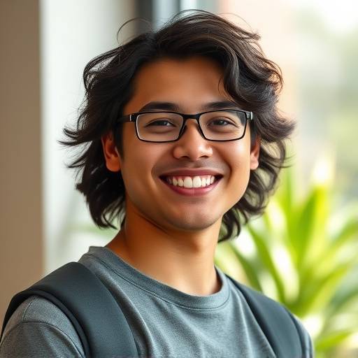Retrato de un estudiante sonriente, Juan Pérez
