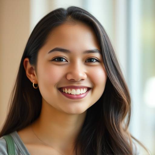 Retrato de una estudiante sonriente, Ana Gómez